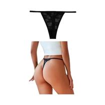 Calcinha Sexy Feminina De Cintura Baixa Em Tule, Cor Sólida, T-back, Tamanhos S-XL