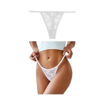 Calcinha Sexy Feminina De Cintura Baixa Em Tule, Cor Sólida, T-back, Tamanhos S-XL