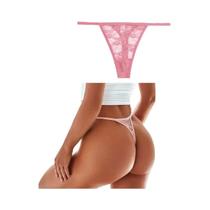 Calcinha Sexy Feminina De Cintura Baixa Em Tule, Cor Sólida, T-back, Tamanhos S-XL
