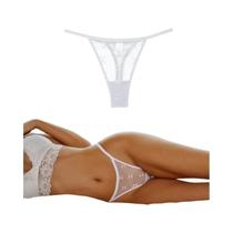 Calcinha Sexy Feminina De Cintura Baixa Em Tule, Cor Sólida, T-back, Tamanhos S-XL