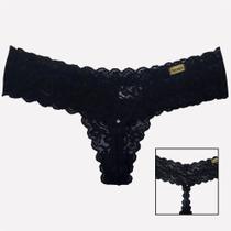 Calcinha Sexy Toda em Renda com Pontos de Strass - Gulosa