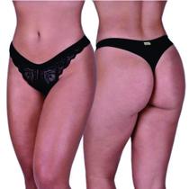 Calcinha Shiva Fio Dental Sexy Renda e Tule Dobrado - Lingerie Sensualle