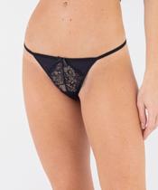 Calcinha string fio dental em renda e detalhe de tule