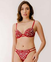 Calcinha String Fio Dental Recorte Tule E Bordado Mari-48006 Calcinha String Fio Dental Recorte Tule E Bordado Mari-48006