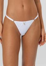 Calcinha String Fio Duplo de Microfibra com Renda
