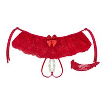 Calcinha Tailandesa Femininas Lingerie Perolas Estimulador - Vermelho - Único - La Pimienta