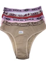 Calcinha Tanga Ad Cotton Com Cós Lisa P KIT 12 - Famy