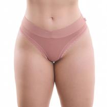 Calcinha Tanga Com Drapeado Microfibra Nayane Rodrigues