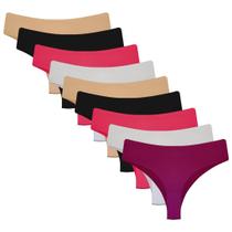 Calcinha Tanga Corte A Laser Microfibra Kit Com 9 Peças A43