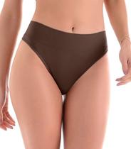 Calcinha Tanga Cós Largo sem Costura Zee Rucci Marrom Calcinha Tanga Cós Largo sem Costura Zee Rucci Marrom