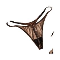 Calcinha Tanga De Baixa Cintura Com Estampa De Leopardo Para Mulheres E Meninas, Sexy G String,