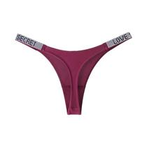 Calcinha Tanga De Cintura Baixa Com Letras Em Strass E Diamantes Para Mulheres, Sexy, G-string,