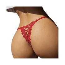 Calcinha Tanga de Renda com Cintura Baixa - Transparente e Sensual Calcinha Tanga de Renda com Cintura Baixa - Transparente e Sensual