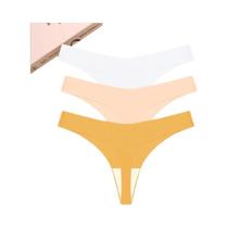 Calcinha Tanga De Seda Gelo Sem Costura Feminina 3 Peças Cuecas Tanga Respiráveis Lingerie De Várias