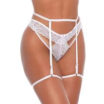 Calcinha Tanga em Renda com Cinta Liga Patitex