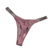 Calcinha Tanga Feminina De Cintura Baixa Com Strass E Diamantes, Sexy, G String, T-back, Para