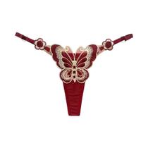 Calcinha Tanga Feminina de Renda - Cintura Baixa e Ajustável - Modelo Borboleta
