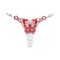 Calcinha Tanga Feminina de Renda - Cintura Baixa e Ajustável - Modelo Borboleta