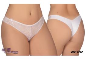 Calcinha tanga fio duplo com frente de renda kit com 3 peças Ref 1792 Calcinha tanga fio duplo com frente de renda kit com 3 peças Ref 1792