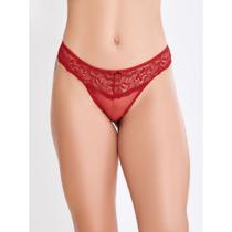 Calcinha tanga fio sexy de renda tule transparente sensual