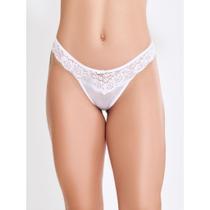 Calcinha tanga fio sexy de renda tule transparente sensual