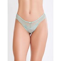 Calcinha tanga fio sexy de renda tule transparente sensual