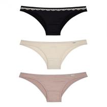 Calcinha Tanga Kit 3 Microfibra Variados DelRio Confortável Calcinha Tanga Kit 3 Microfibra Variados DelRio Confortável
