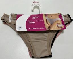 Calcinha Tanga - Kit com 03 peças Cor:Chocolate/Preto/RomanceTamanho:EG