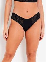 Calcinha Tanga Liz 50293 Soft Beauty Renda e Microfibra T. P/GG Calcinha Tanga Liz 50293 Soft Beauty Renda e Microfibra T. P/GG