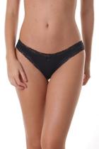 Calcinha tanga microfibra e renda Calcinha tanga microfibra e renda