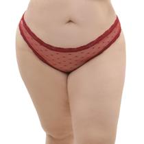 Calcinha Tanga Plus Size em tule e renda Jackie