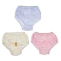 Calcinha Tapa Fralda Bebê kit c/3 com Renda - Brando Calcinha Tapa Fralda Bebê kit c/3 com Renda - Brando