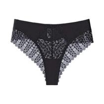Calcinha Triangular De Seda Gelada Com Renda Em Formato De Folha, Efeito Levanta Bumbum, Sexy E