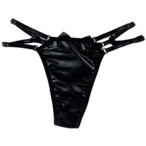 Calcinha Tule Sensual Vinil Brilhante Lingerie Gostosinha
