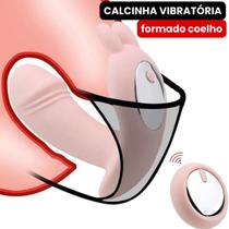 Calcinha Vibratória Controle Formato Coelho RECARREGÁVEL Feminino Casal