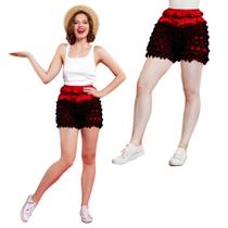 Calcinhas com babados Tanga Dance Bloomers Malco Modes Lisa preta/vermelha