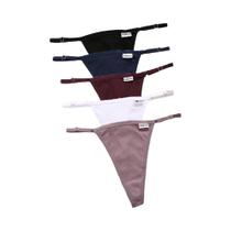 Calcinhas De Algodão Femininas Ajustáveis G-String Sem Costura S-XL 5 Peças Lingerie