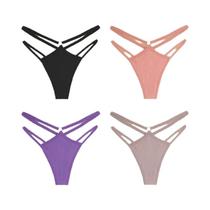 Calcinhas De Algodão Listradas De Cintura Baixa Para Mulheres, 4 Peças, Dupla Camada, Respirável,