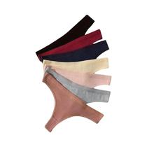 Calcinhas De Algodão Listradas Para Mulheres 7PCS Confortáveis E Macias Em Cores Sólidas G-Strings