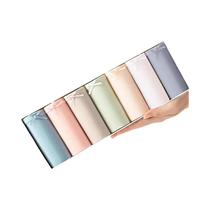 Calcinhas De Algodão Respirável Femininas 7 Peças Baixa Cintura Bonitas E Sólidas Lingerie Feminina