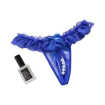 Calcinhas De Renda Transparente De Cintura Baixa Para Mulheres, G-String Sem Fundo Com Pérolas,