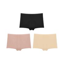 Calcinhas Esportivas Sem Costura Femininas 3 Peças Em Cores Sólidas Confortáveis Lingerie Íntima