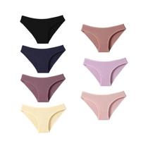 Calcinhas Femininas De Algodão Listradas De Cintura Baixa 7 Peças Respiráveis Macias De Cor Sólida Calcinhas Femininas De Algodão Listradas De Cintura Baixa 7 Peças Respiráveis Macias De Cor Sólida