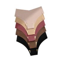 Calcinhas Femininas De Cintura Baixa Sem Costura Em Cores Sólidas, Pacote Com 5, Roupa Íntima Calcinhas Femininas De Cintura Baixa Sem Costura Em Cores Sólidas, Pacote Com 5, Roupa Íntima