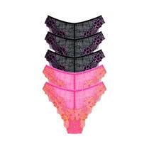 Calcinhas Femininas De Renda Floral Com Cintura Média, 5 Peças, Respiráveis E Confortáveis, Cuecas