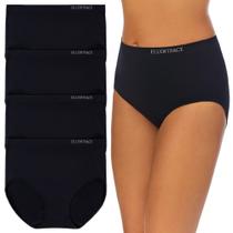 Calcinhas femininas ELLEN TRACY, cuecas completas, 3 x pretas, pacote com 4