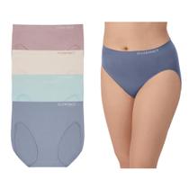 Calcinhas femininas ELLEN TRACY, cuecas de corte alto, pacote com 4 unidades, lilás, 2X