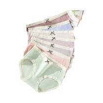 Calcinhas Femininas Fofas Com Laço De Cintura Baixa, Kit Com 7 Peças, Cuecas Sólidas Respiráveis,