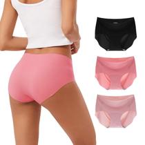 Calcinhas femininas INNERSY Seamless No Show Hipster, pacote com 3 unidades grandes Calcinhas femininas INNERSY Seamless No Show Hipster, pacote com 3 unidades grandes