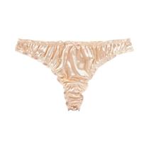 Calcinhas Femininas Invisíveis De Cetim Seda Gelo Sem Costura Com Acabamento Franzido Tanga 1 Peça/7